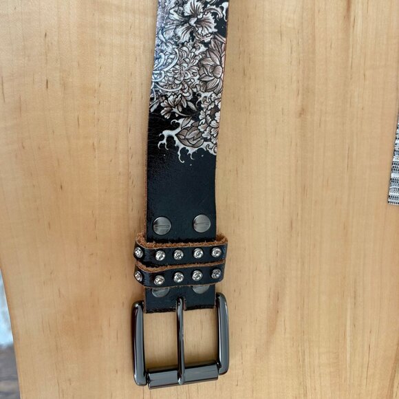 Vintage Leather Belt Ed Hardy by Christian Audigier Size L - Picture 3 of 16